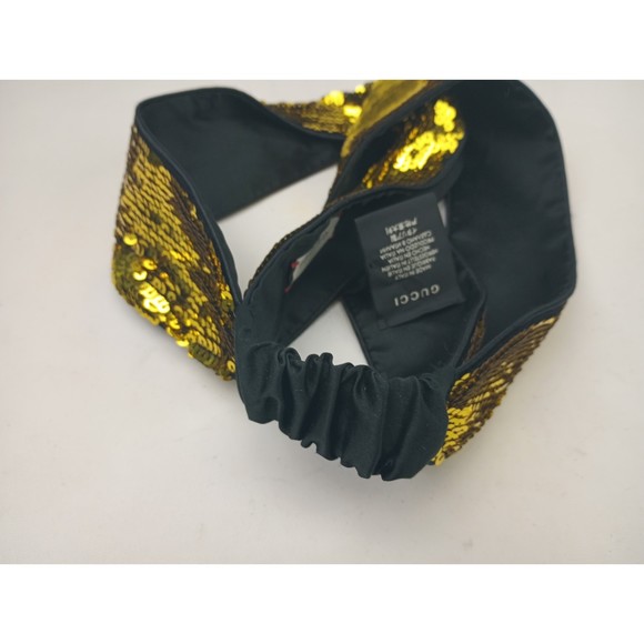 Gucci Gold Sequin Twisted Headband 24 x 14 cm main image 8
